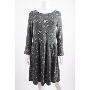 Boden Womens Posie Jersey Dress UK 10 US 6 Green Floral Knee Length J0271 NWT